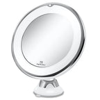 Magnifying Mirror Dual 7x 10x LED Suction Mount