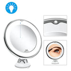 Magnifying Mirror Dual 7x 10x LED Suction Mount