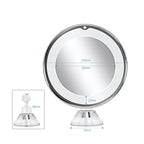Magnifying Mirror Dual 7x 10x LED Suction Mount