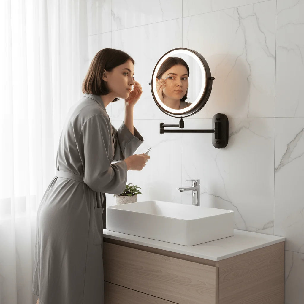 Magnifying Mirror Rechargeable LED Dimmable 8 Inch