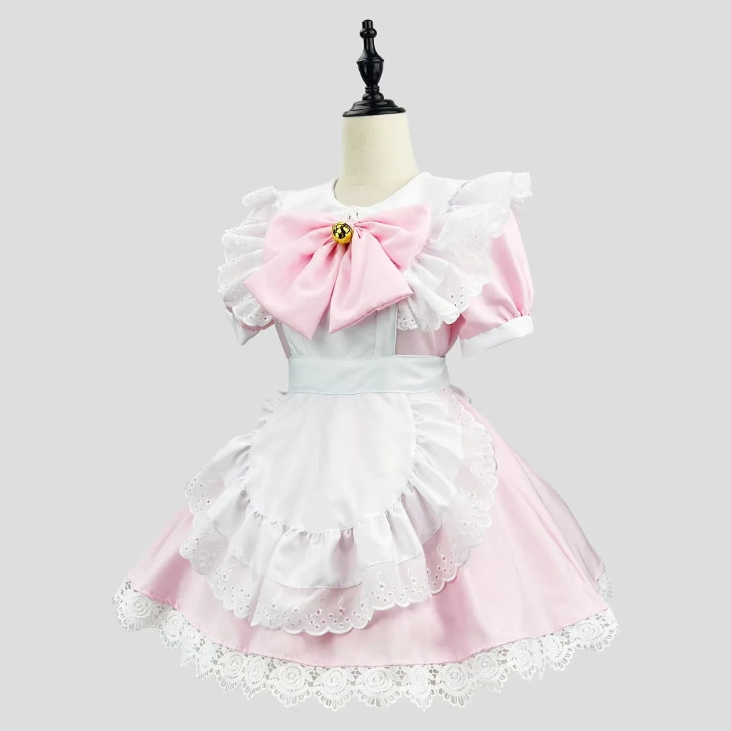 Maid Costume Set Gothic Ruffled Dress & Apron
