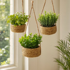 Maintenance-Free Woven Hanging Faux Plant