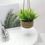 Maintenance-Free Woven Hanging Faux Plant