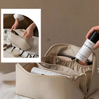 Makeup Bag Molded PU Shell Stand-Up Wide Opening