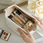 Makeup Bag Molded PU Shell Stand-Up Wide Opening