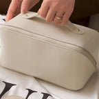 Makeup Bag Molded PU Shell Stand-Up Wide Opening