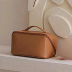 Makeup Bag Molded PU Shell Stand-Up Wide Opening