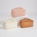Makeup Bag Molded PU Shell Stand-Up Wide Opening