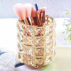 Makeup Brush Holder Crystal Bead Stainless Steel Frame