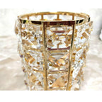 Makeup Brush Holder Crystal Bead Stainless Steel Frame