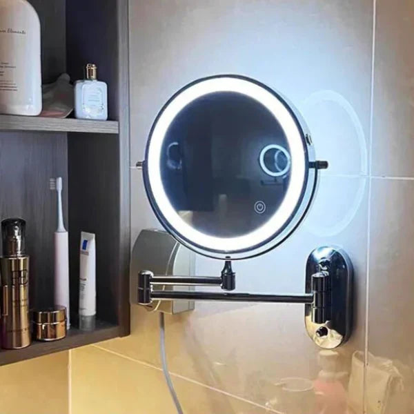 Makeup Mirror 10x Magnification 3-Mode LED USB-C Rechargeable
