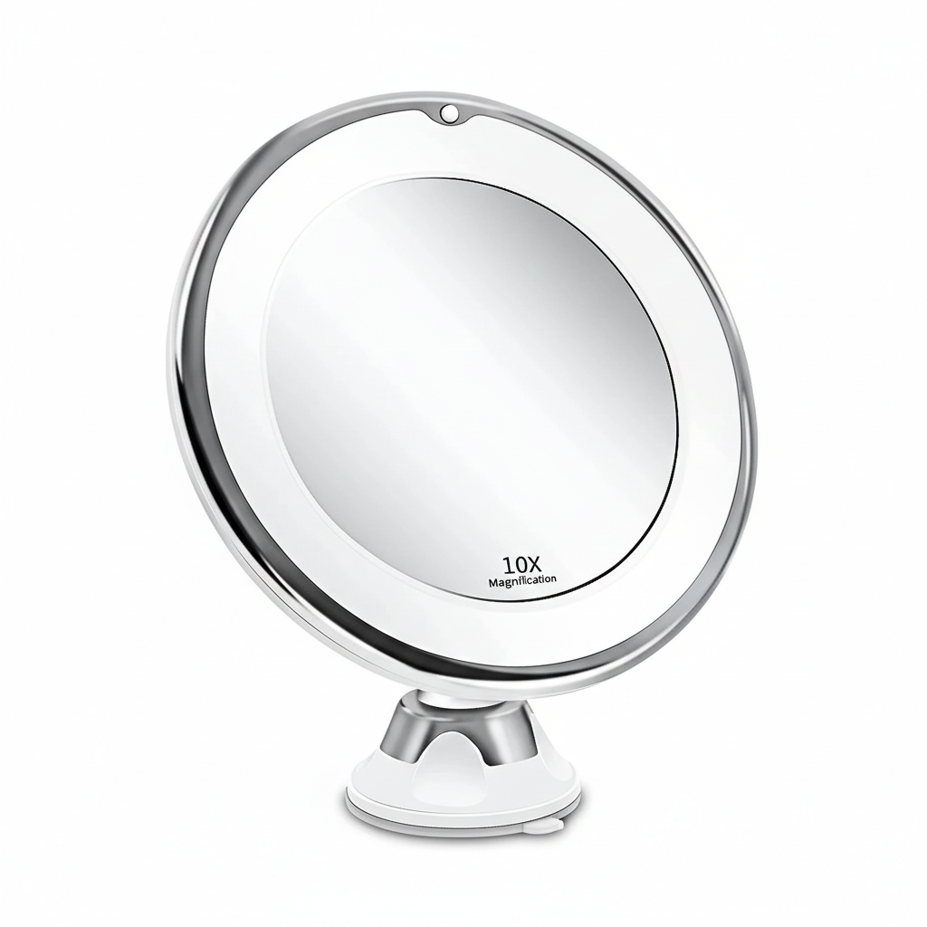 Makeup Mirror 10x Magnification LED Lighting & Adjustable Angle