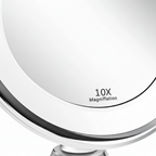 Makeup Mirror 10x Magnification LED Lighting & Adjustable Angle