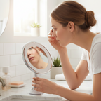 Makeup Mirror 10x Magnification LED Lighting & Adjustable Angle