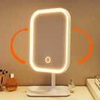 Makeup Mirror 3 Light Modes Touch Control Wireless Rechargeable