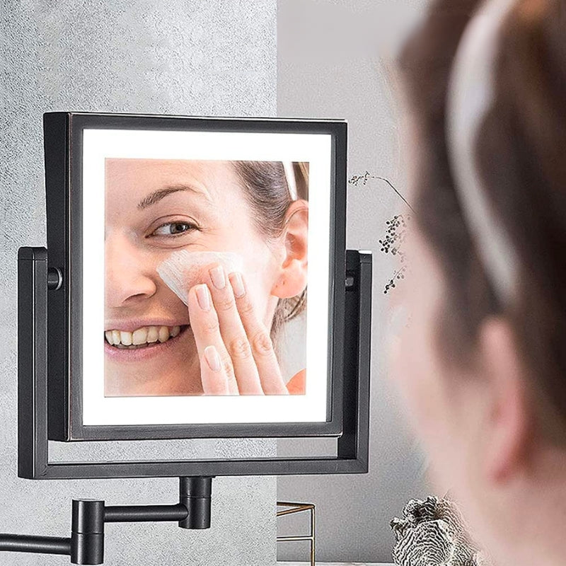Makeup Mirror Dual Magnification 360° Rotation USB-C Rechargeable