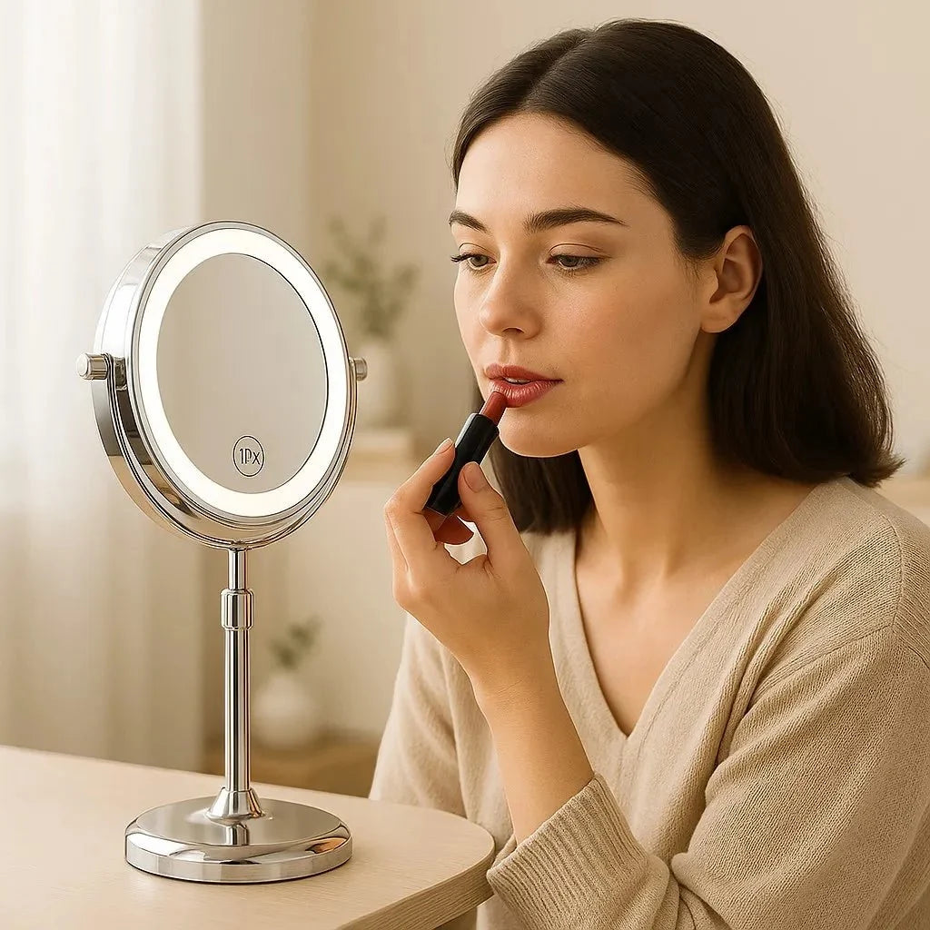 Makeup Mirror LED Stepless Dimming 10x Magnification