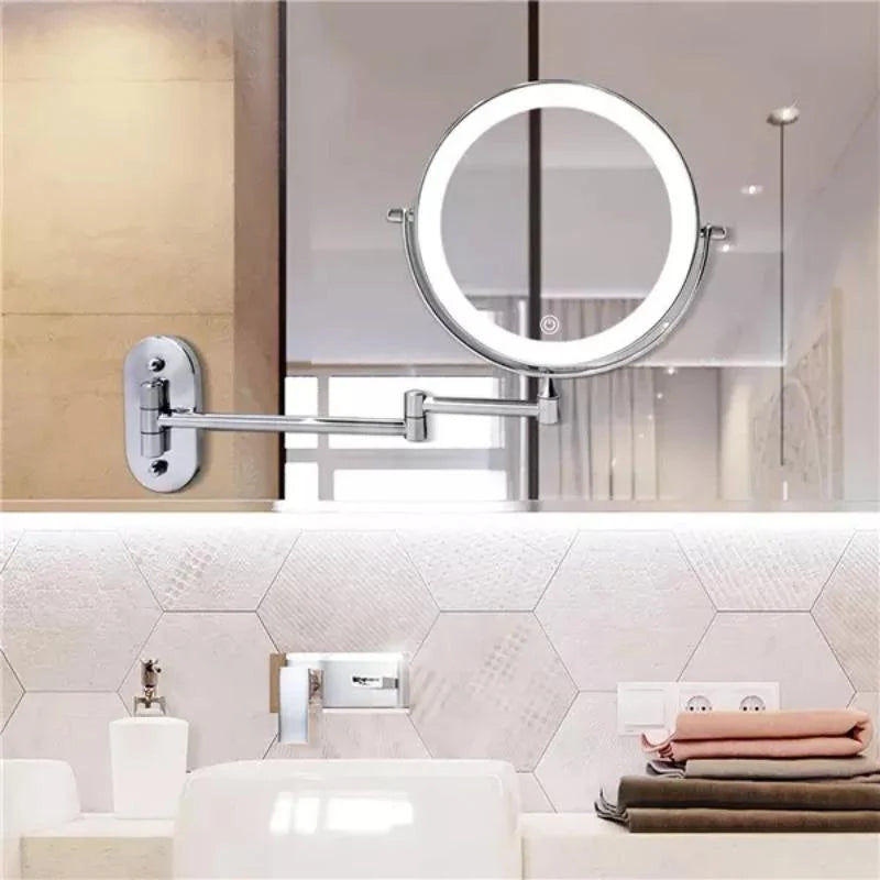 Makeup Mirror Touch-Controlled LED Rechargeable 10x Magnification