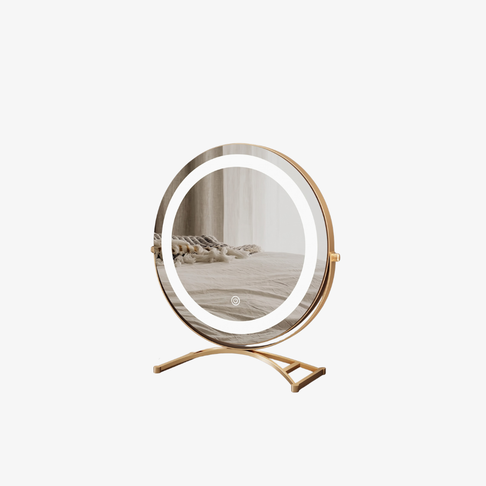 Makeup Mirror Tri-Tone Light 360 Degree Rotation Rechargeable