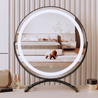 Makeup Mirror Tri-Tone Light 360 Degree Rotation Rechargeable