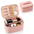 Makeup Organizer Bag Polyester Adjustable Dividers Sturdy Handle