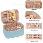 Makeup Organizer Bag Polyester Adjustable Dividers Sturdy Handle