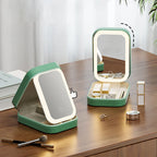 Makeup Organizer Box LED Mirror Three Light Modes Lockable