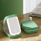 Makeup Organizer Box LED Mirror Three Light Modes Lockable