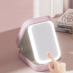 Makeup Organizer Box LED Mirror Three Light Modes Lockable