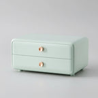 Makeup Organizer Box Transparent Dustproof Lid Removable Drawers & Compartments