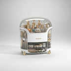 Makeup Organizer Clear Lid Water-Resistant Ergonomic Handle