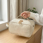 Makeup Organizer Full-View Double Zipper & Brush Slots