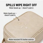 Makeup Organizer Full-View Double Zipper & Brush Slots