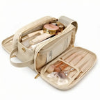 Makeup Organizer Full-View Double Zipper & Brush Slots