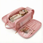 Makeup Organizer Full-View Double Zipper & Brush Slots