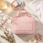 Makeup Organizer Lay-Flat Spill-Proof Vegan Leather