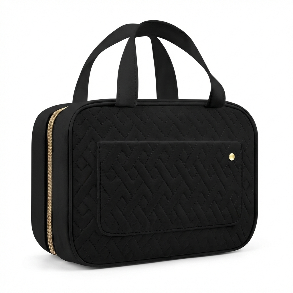 Makeup Organizer Lay-Flat Spill-Proof Vegan Leather