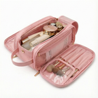 Makeup Organizer Lay-Flat Waterproof PU Leather Brush Protectors