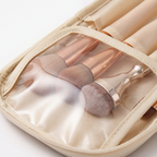 Makeup Organizer Lay-Flat Waterproof PU Leather Brush Protectors