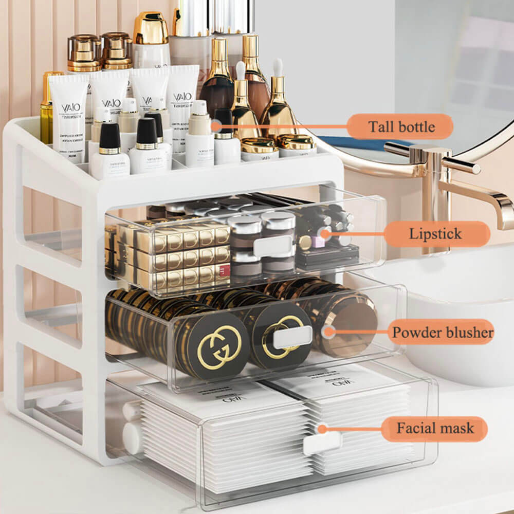 Makeup Organizer Multi-Compartment Durable Plastic