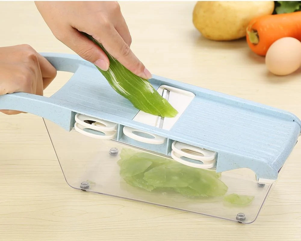 Mandoline Slicer 6 Stainless Steel Blades & Hand Guard
