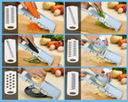 Mandoline Slicer 6 Stainless Steel Blades & Hand Guard