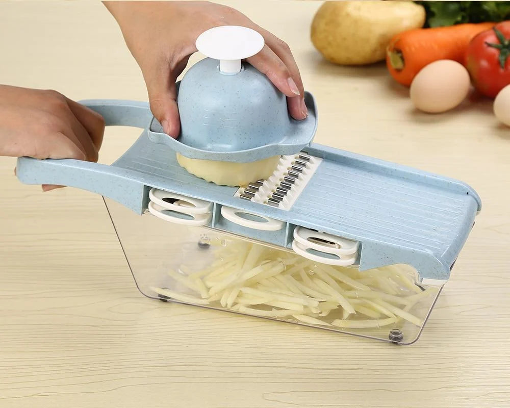Mandoline Slicer 6 Stainless Steel Blades & Hand Guard