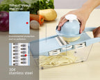 Mandoline Slicer 6 Stainless Steel Blades & Hand Guard