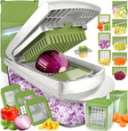 Mandoline Slicer 8-Function Stainless Steel Blades & Built-In Container