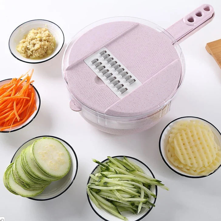 Mandoline Slicer 8-in-1 Stainless Blades & Hand Guard