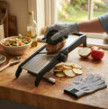 Mandoline Slicer Adjustable Dial Stainless Steel Blade & Gloves