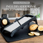Mandoline Slicer Adjustable Dial Stainless Steel Blade & Gloves