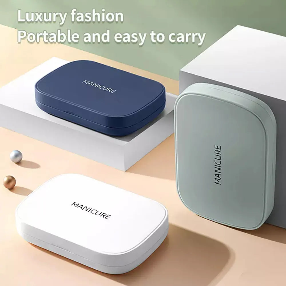 Manicure & Pedicure Set 18-Piece Stainless Steel Compact Case