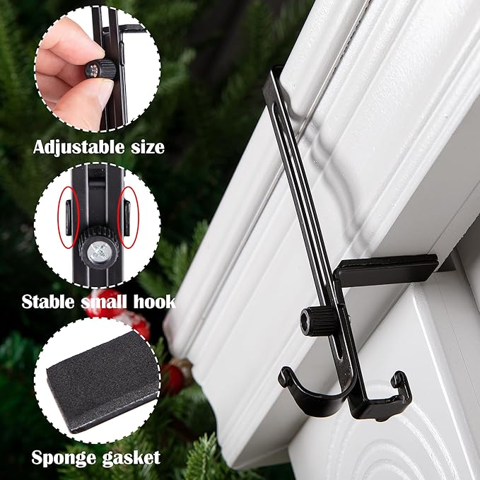 Mantel Hanger Dual Hooks Adjustable Fit Nonmarking Pads